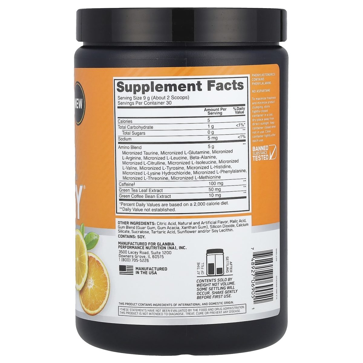 Optimum Nutrition, Essential Amin.O. Energy®, Citrus Spritz, 270 g (9,5 oz), foto 2