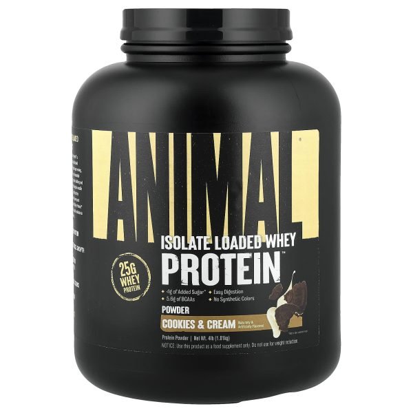 Animal, Isolate Loaded Whey Protein™, Cookies & Cream, 1,81 kg (4 lb)