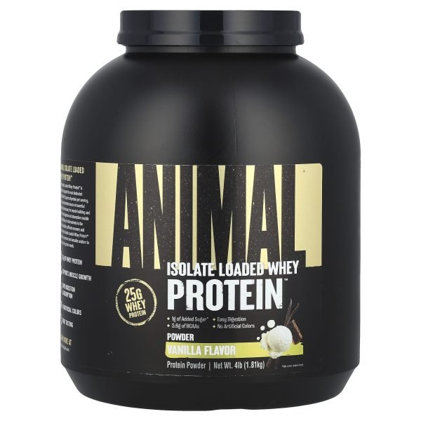 Animal, Isolate Loaded Whey Protein™ em Pó, Vanilla, 1,81 kg (4 lb)