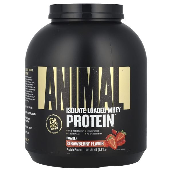 Animal, Isolate Loaded Whey Protein™ em Pó, Strawberry, 1,81 kg (4 lb)