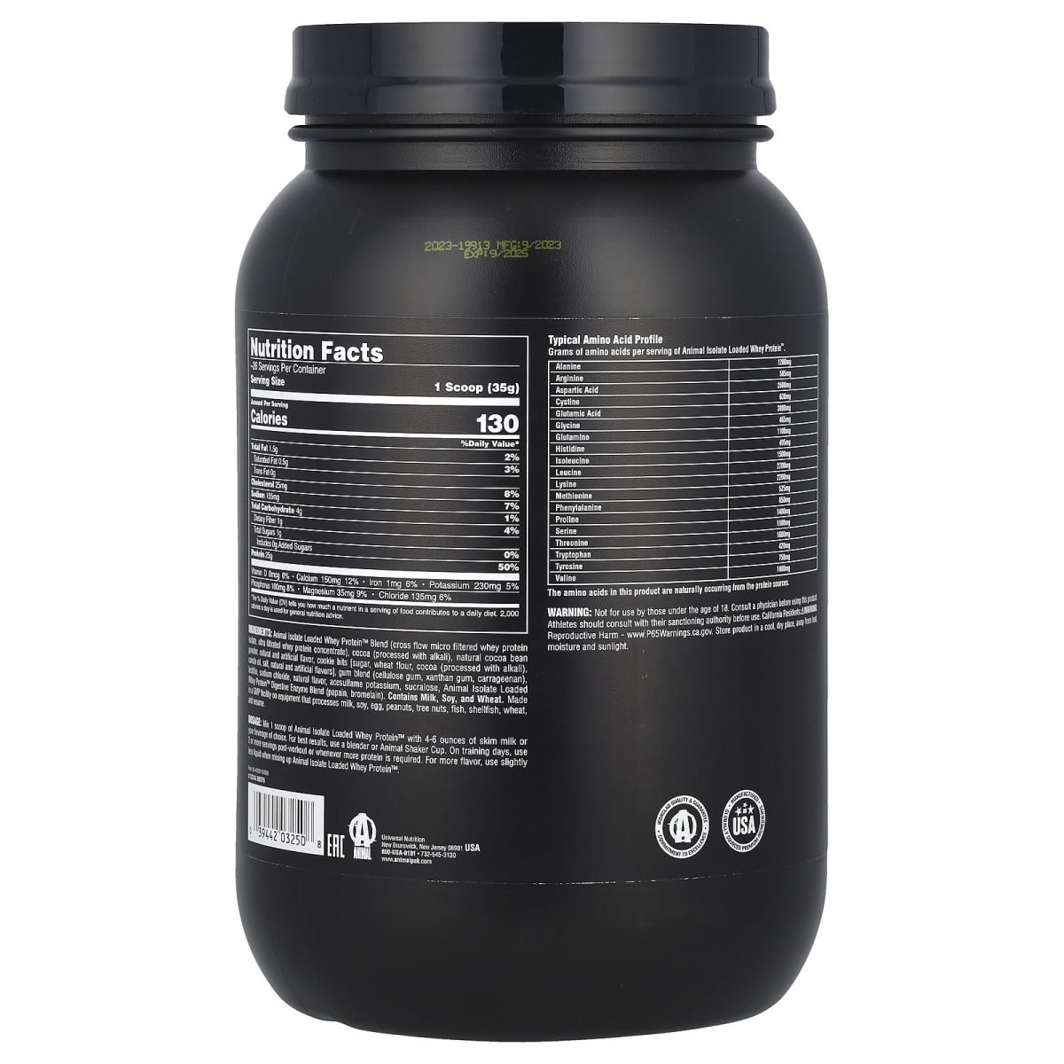 Animal, Isolate Loaded Whey Protein™ Powder, Brownie Batter, 2 lb (907 g), foto 2
