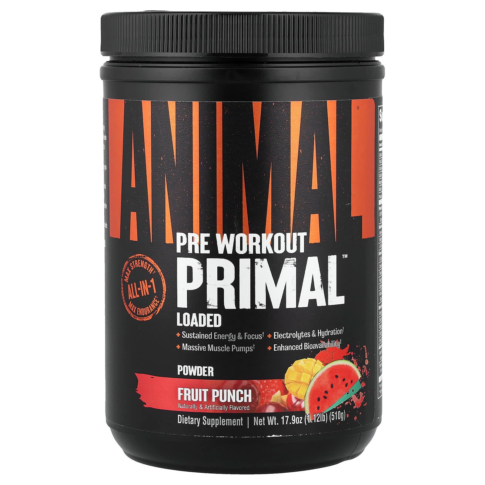 Animal, Pré-treino Primal™ em Pó, Fruit Punch, 510 g (17,9 oz)