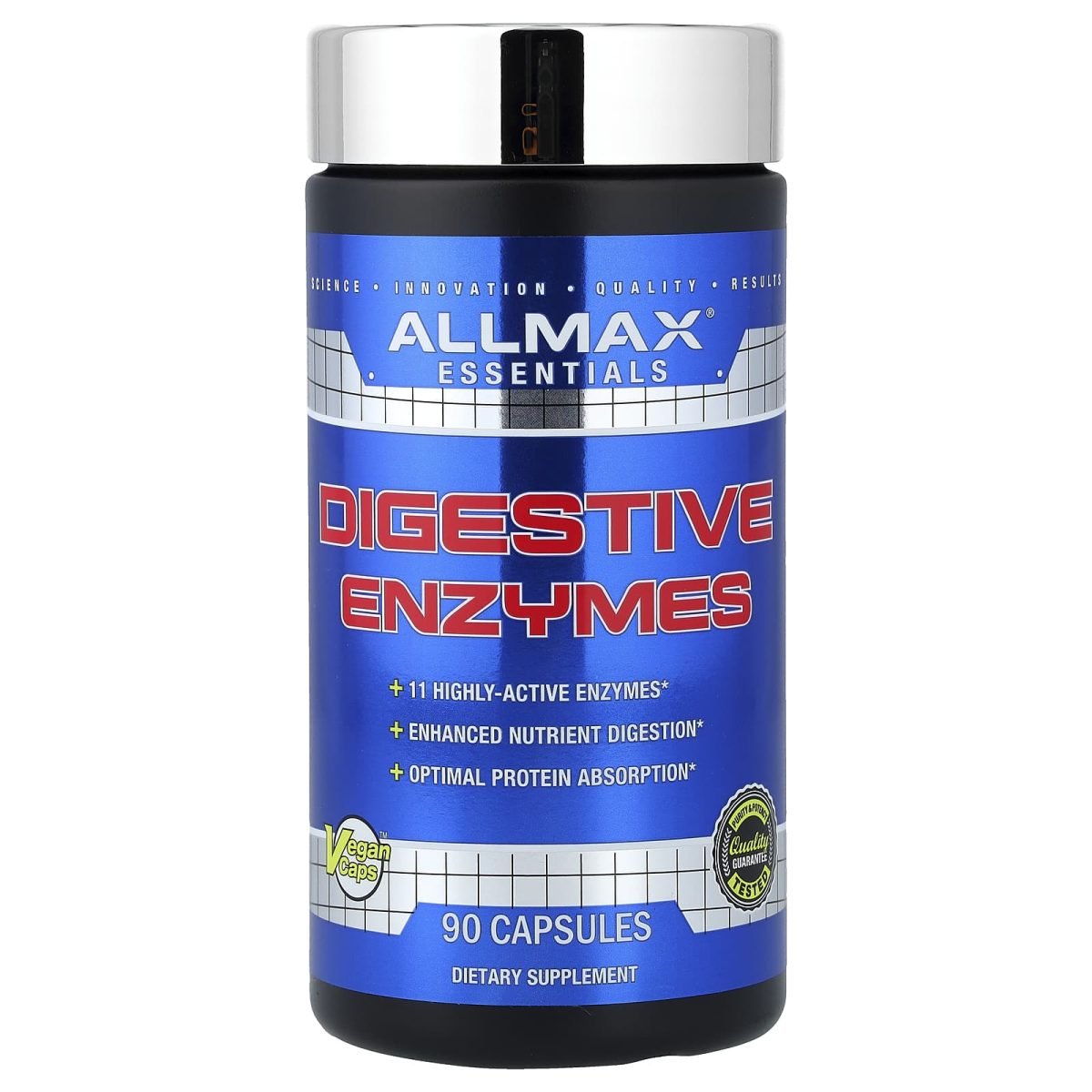 ALLMAX, Essentials, Enzimas Digestivas, 90 Cápsulas