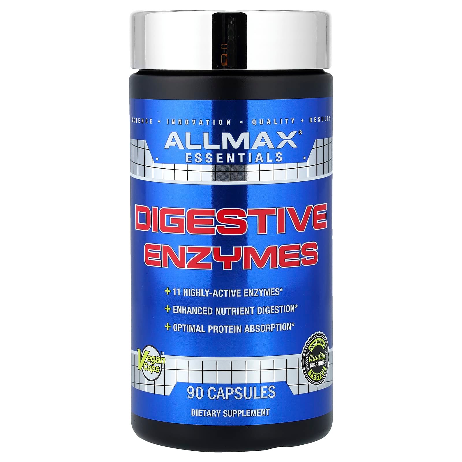 ALLMAX, Essentials, Enzimas Digestivas, 90 Cápsulas