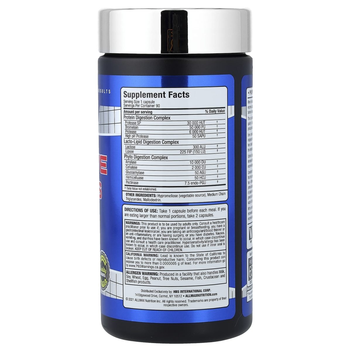 ALLMAX, Essentials, Enzimas Digestivas, 90 Cápsulas, foto 2