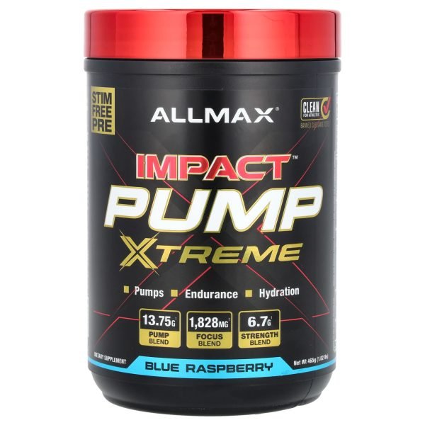 ALLMAX, Impact™ Pump Xtreme, Blue Raspberry, 465 g (1,02 lb)