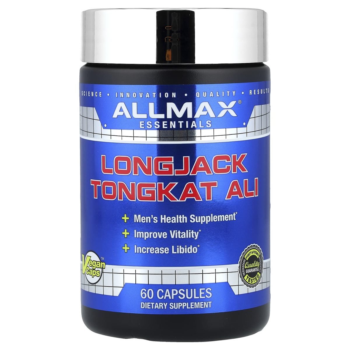 ALLMAX, Essentials, Longjack Tongkat Ali, 325 mg, 60 Cápsulas