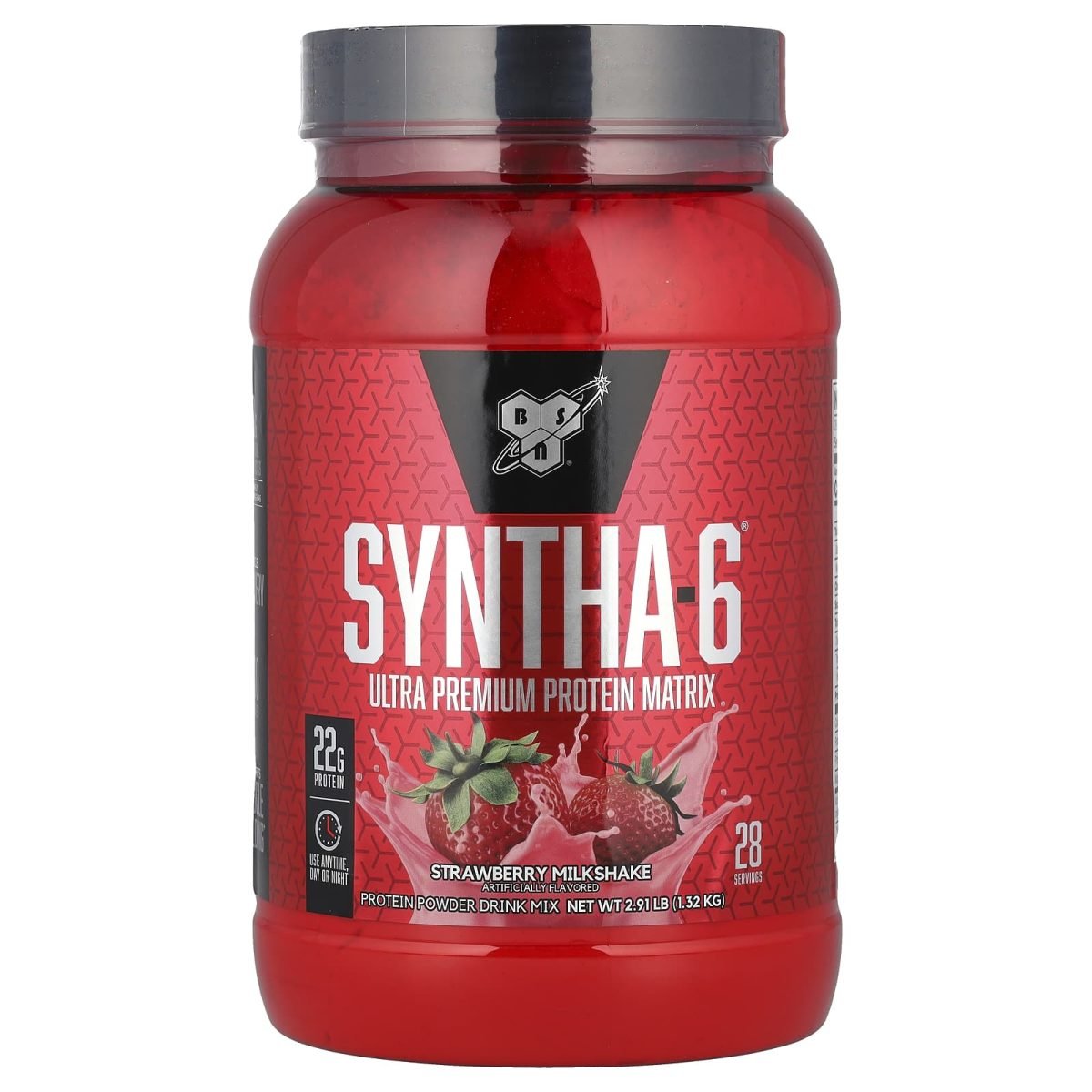 BSN, Syntha-6®, Matriz de Proteína Ultrapremium, Strawberry Milkshake, 1,32 kg (2,91 lb)
