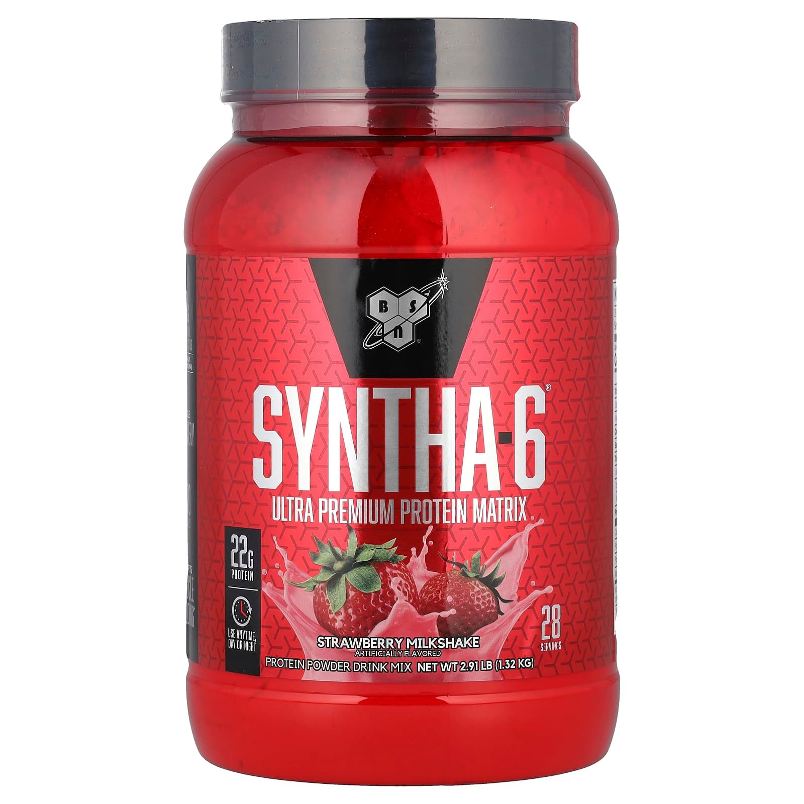 BSN, Syntha-6®, Matriz de Proteína Ultrapremium, Strawberry Milkshake, 1,32 kg (2,91 lb)