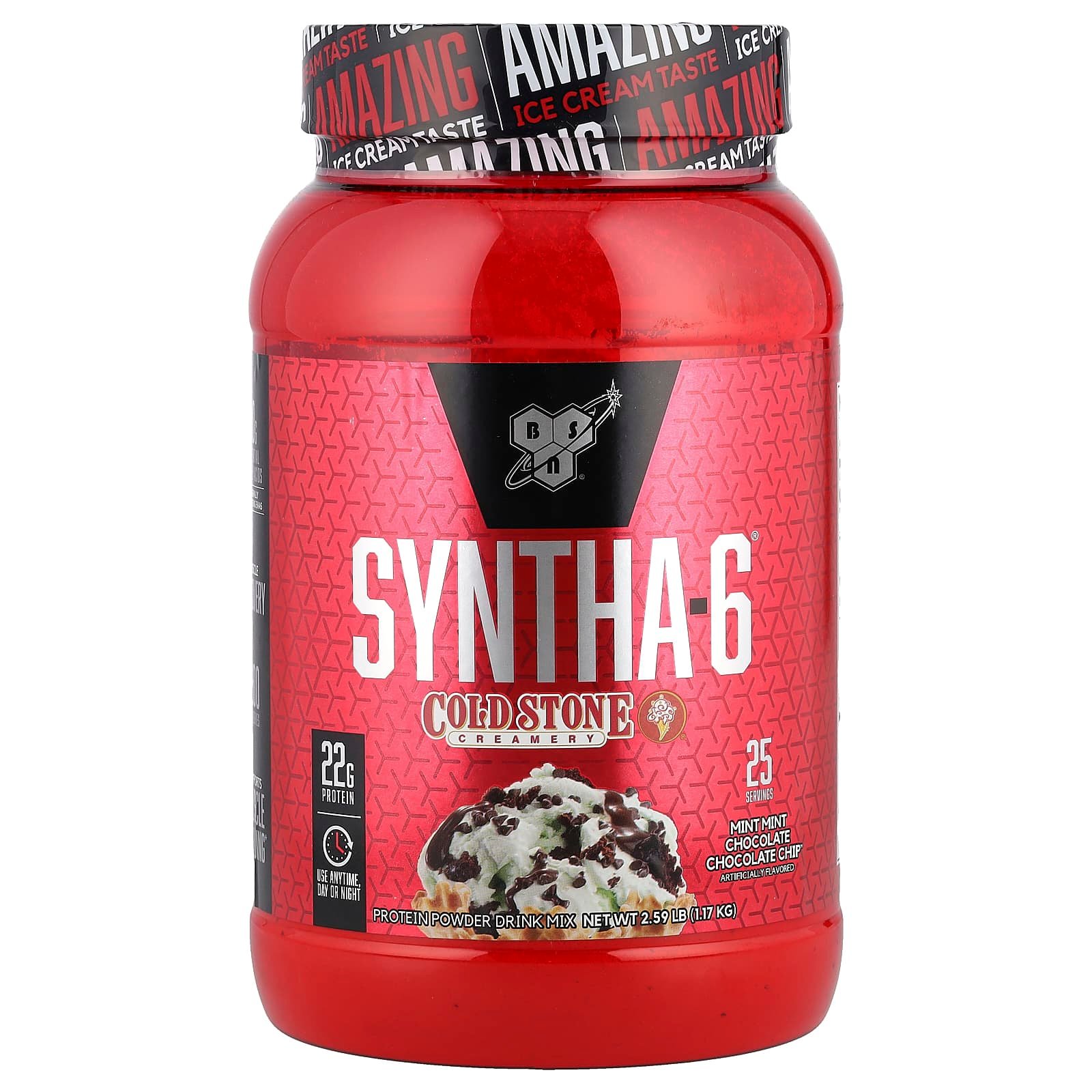 BSN, Syntha-6, Cold Stone Creamery, Mint Mint Chocolate Chocolate Chip™, 1,17 kg (2,59 lb)