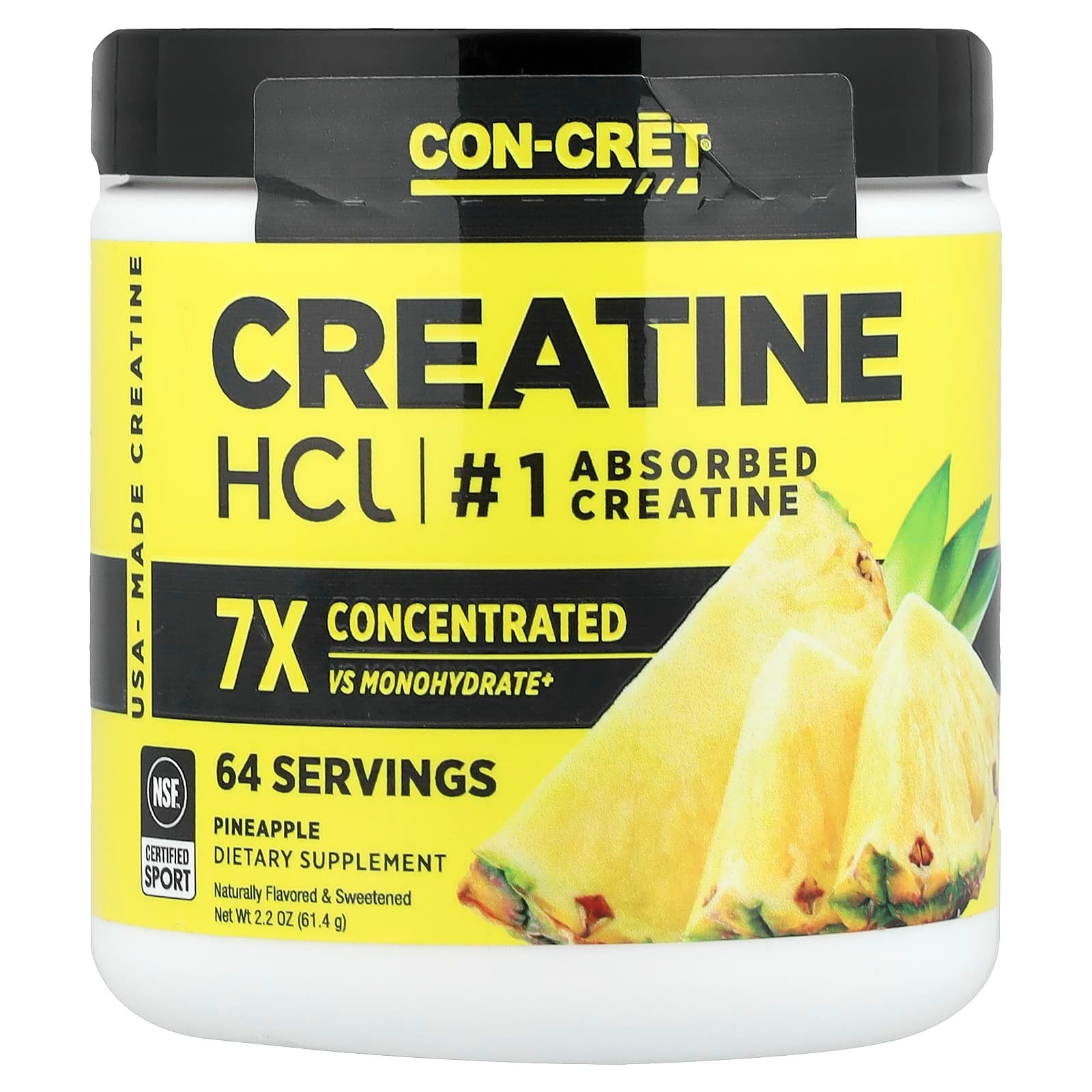 Con-Cret, Creatine HCI, Pineapple, 61,4 g (2,2 oz)