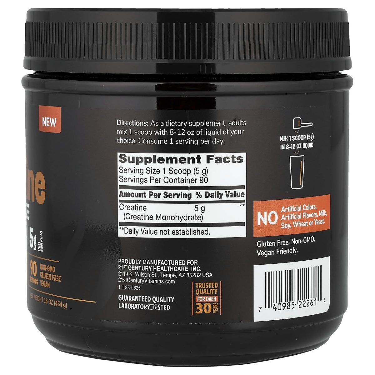 21st Century, Full Fuel 365™, Creatina Mono-Hidratada, Unflavored, 454 g (16 oz), foto 2