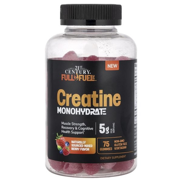 21st Century, Full Fuel 365™, Gomas de Creatina Mono-hidratada, Mixed Berry, 75 Gomas (1 g por Goma)