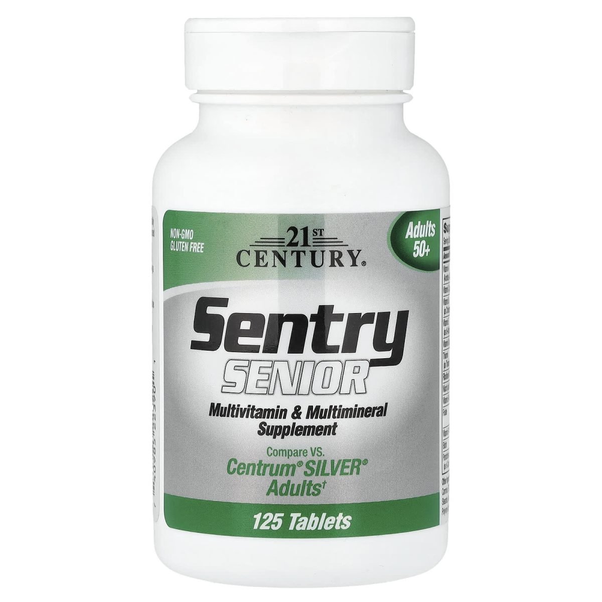 21st Century, Sentry Senior, Suplemento Multivitamínico e Multimineral, Adultos Acima de 50 Anos de Idade, 125 Comprimidos