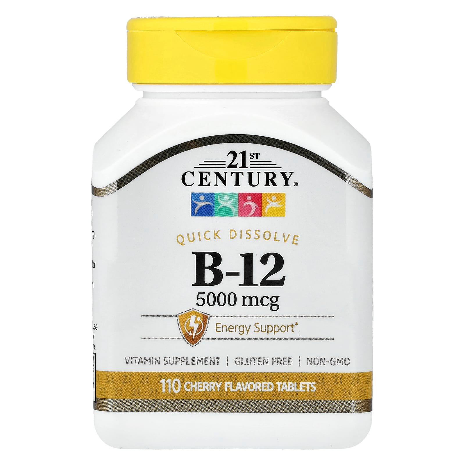 21st Century, Vitamina B-12, Cherry, 5.000 mcg, 110 Comprimidos Sublinguais