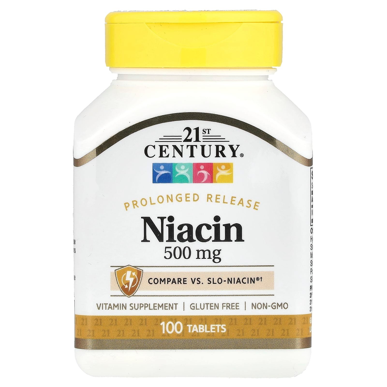 21st Century, Niacina, Liberação Prolongada, 500 mg, 100 Comprimidos