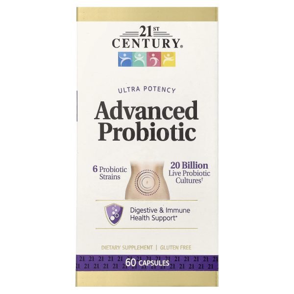 21st Century, Probiótico Avançado, Ultrapotente, 60 Cápsulas