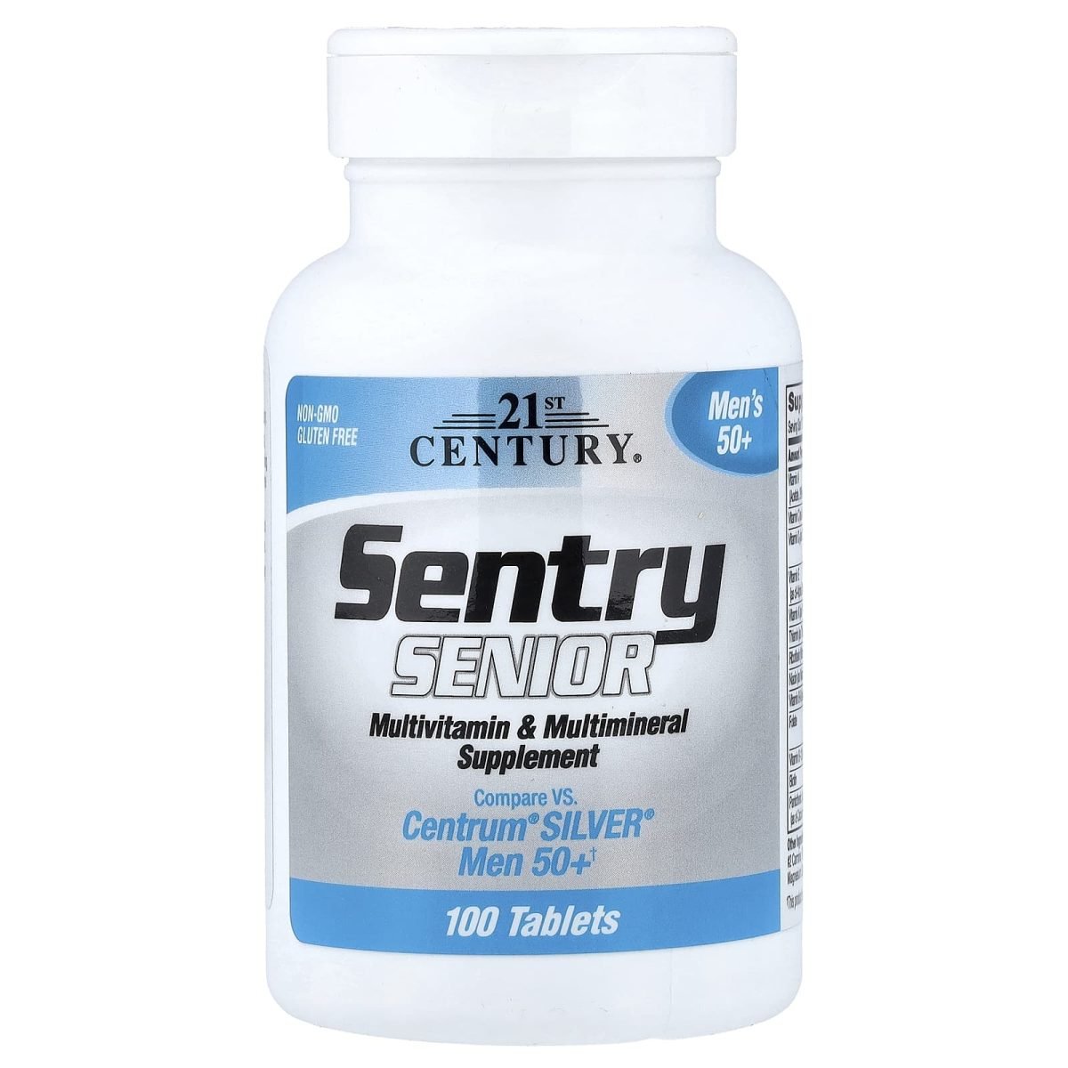 21st Century, Sentry Senior, Homens 50+, Suplemento Multivitamínico e Multimineral, 100 Comprimidos