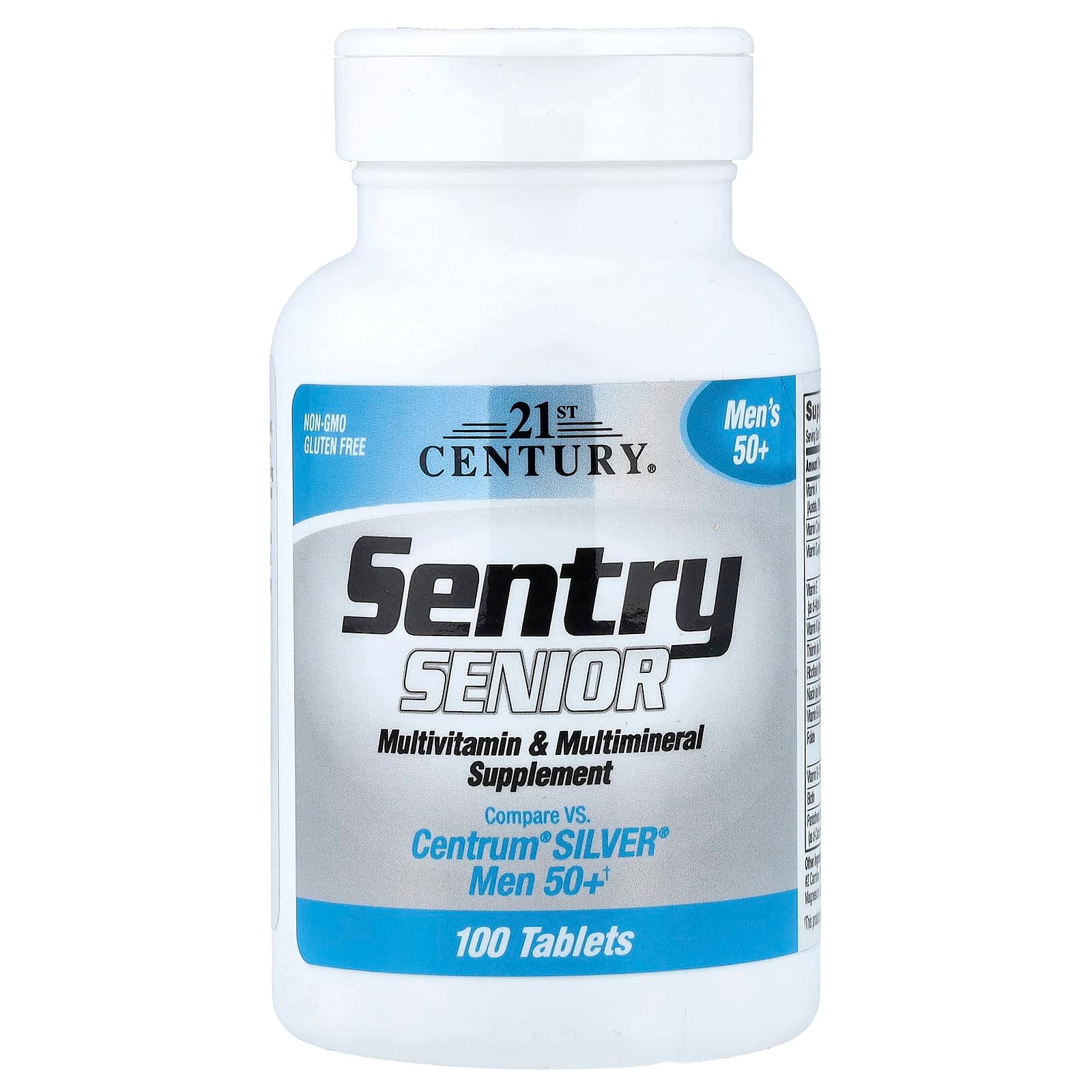 21st Century, Sentry Senior, Homens 50+, Suplemento Multivitamínico e Multimineral, 100 Comprimidos