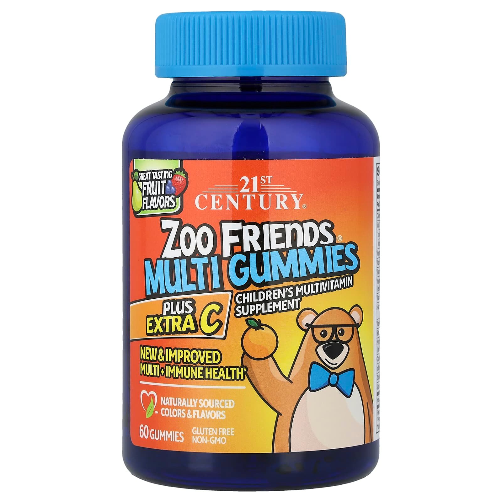 21st Century, Multi-gomas Zoo Friends®, Com Extra C, Great Tasting Fruit, 60 Gomas