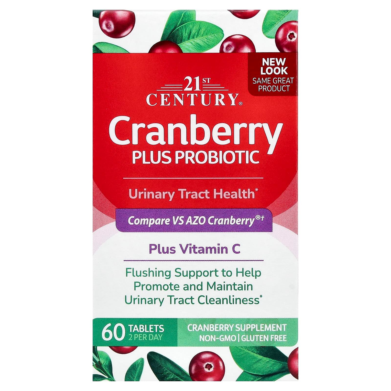 21st Century, Probiótico Cranberry Plus, 60 Comprimidos