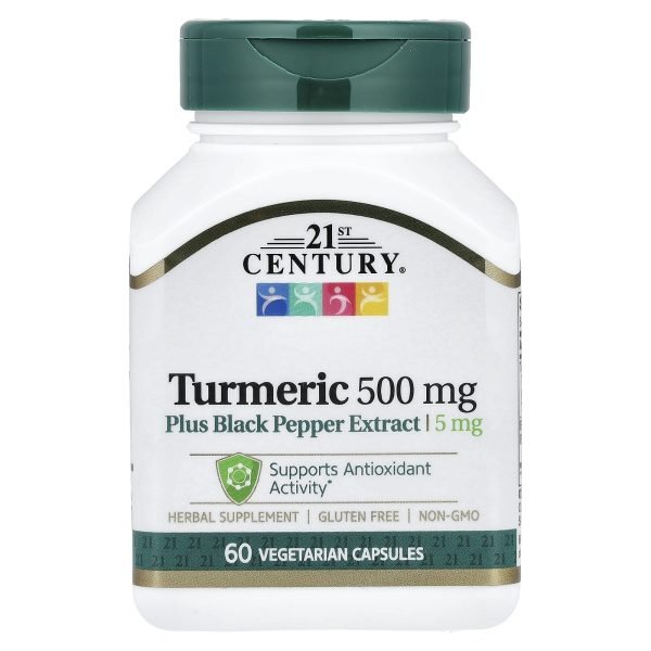 21st Century, Turmeric Plus Black Pepper Extract, 60 Vegetarian Capsules