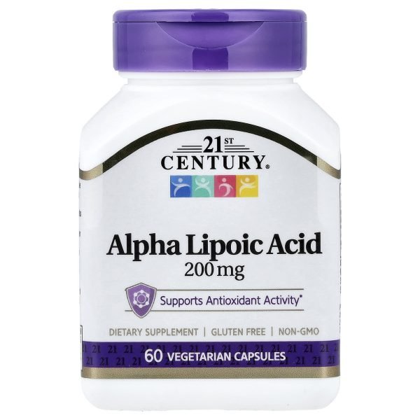 21st Century, Ácido Tióctico, 200 mg, 60 Cápsulas Vegetarianas