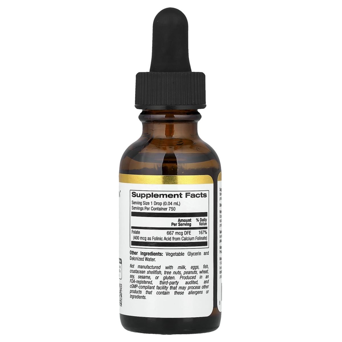 California Gold Nutrition, Ácido Folínico, Sem Álcool, 30 ml (1 fl oz), foto 2