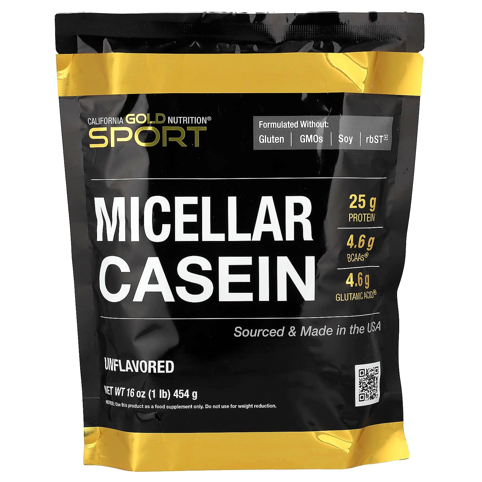 California Gold Nutrition, Sport, Caseína Micelar, Unflavored, Absorção Lenta, 454 g (16 oz)