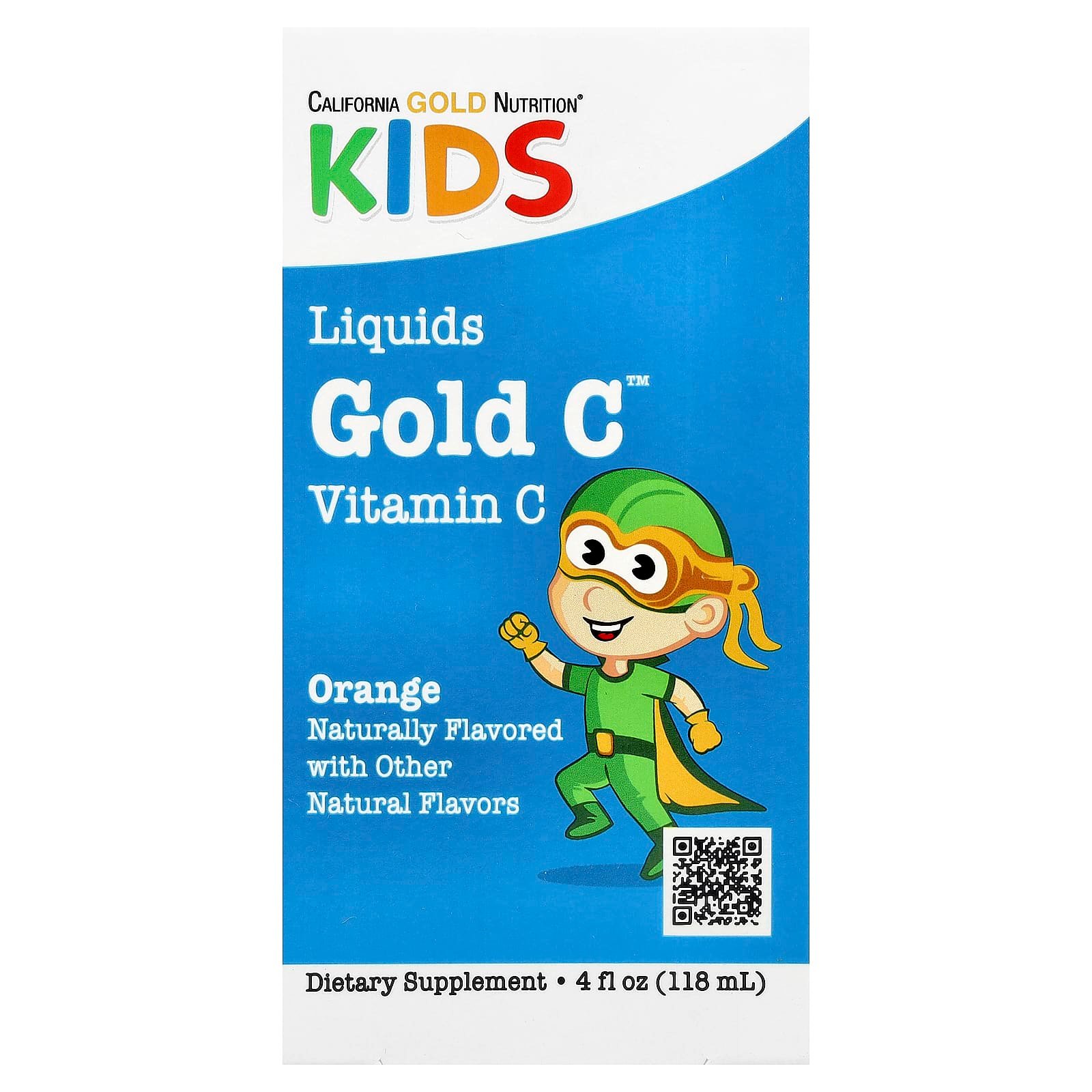 California Gold Nutrition, Children’s Liquid Gold C, Vitamina C, Classe USP, Orange, 118 ml (4 fl oz)