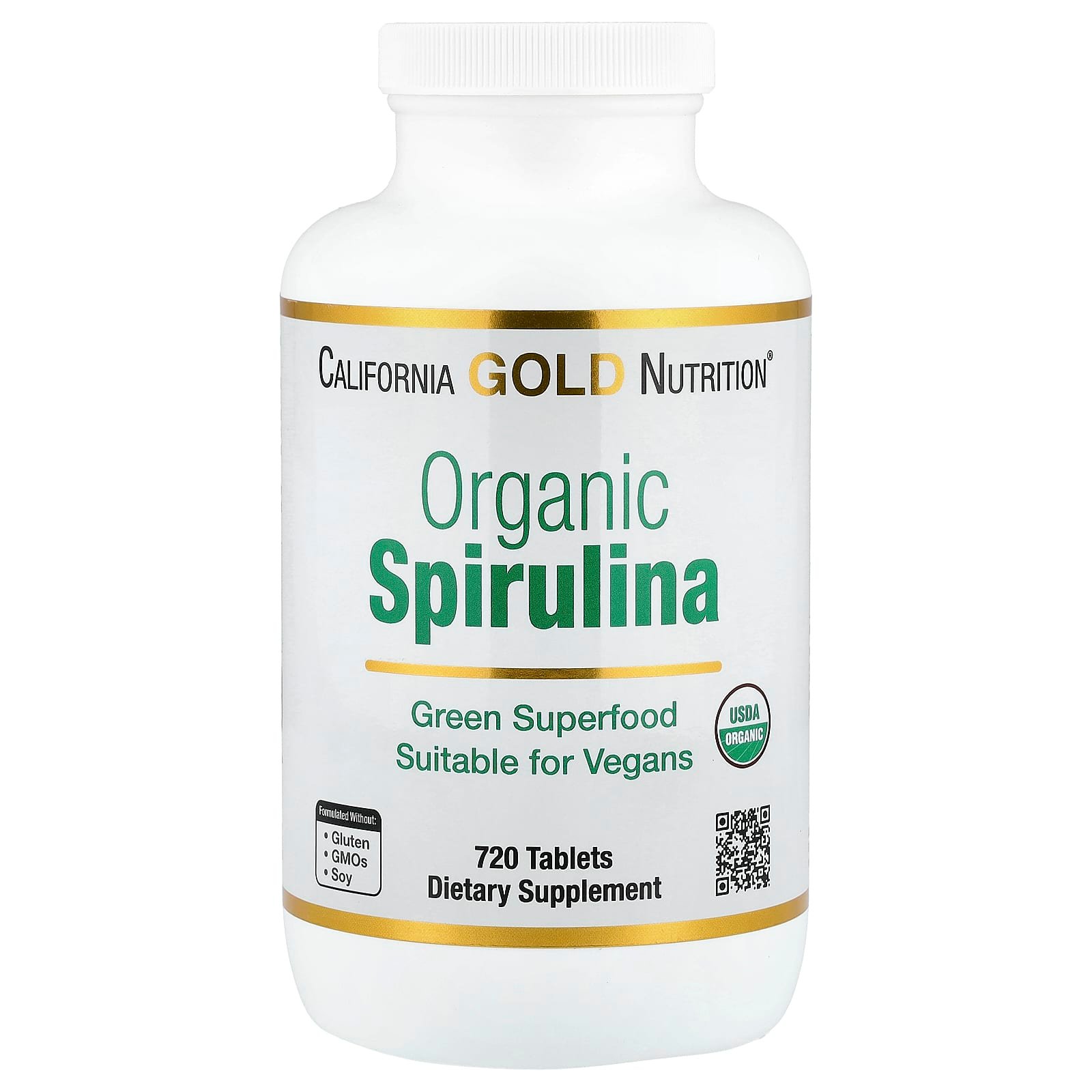 California Gold Nutrition, Espirulina Orgânica, 720 Comprimidos