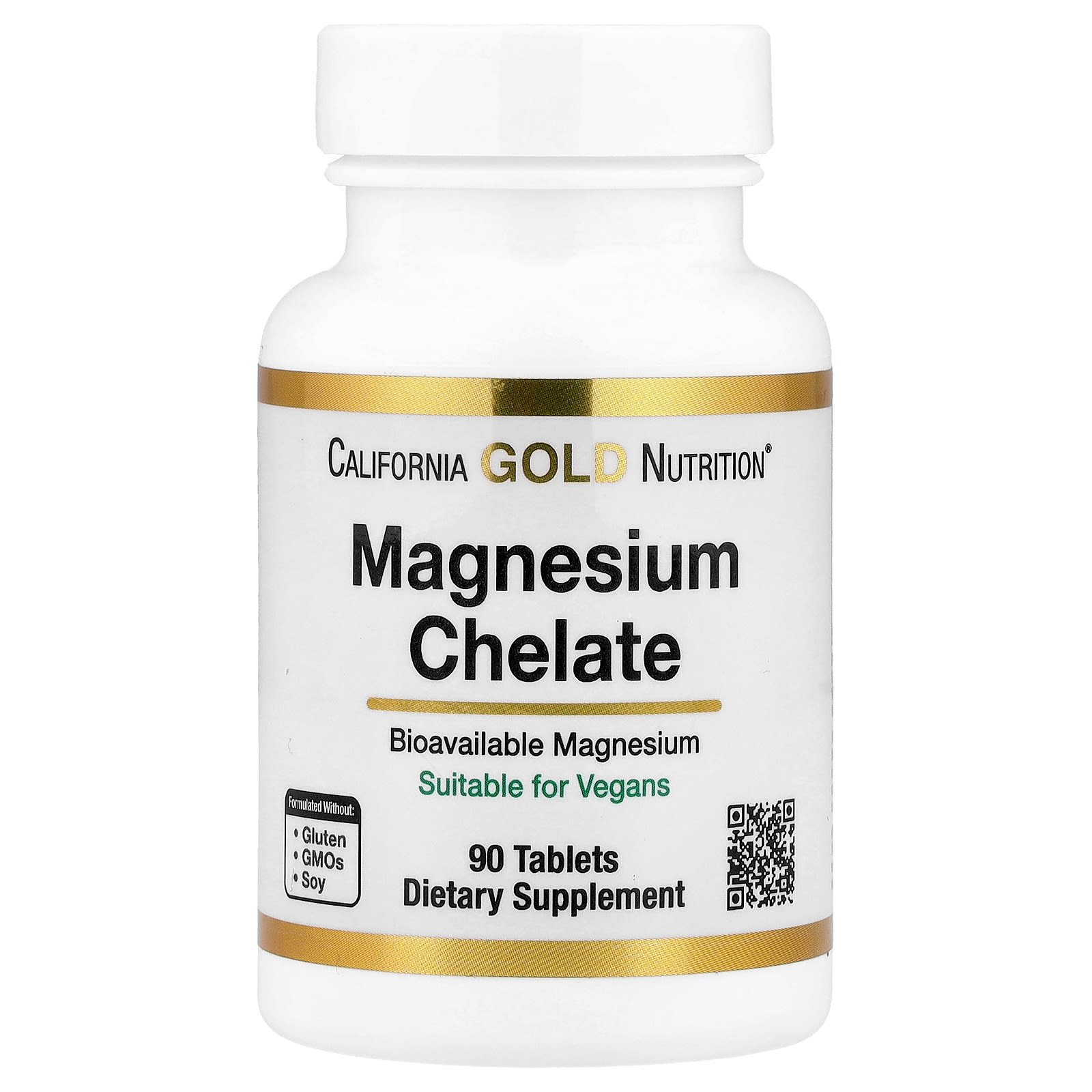California Gold Nutrition, Magnésio Quelato com Cálcio, 90 Comprimidos