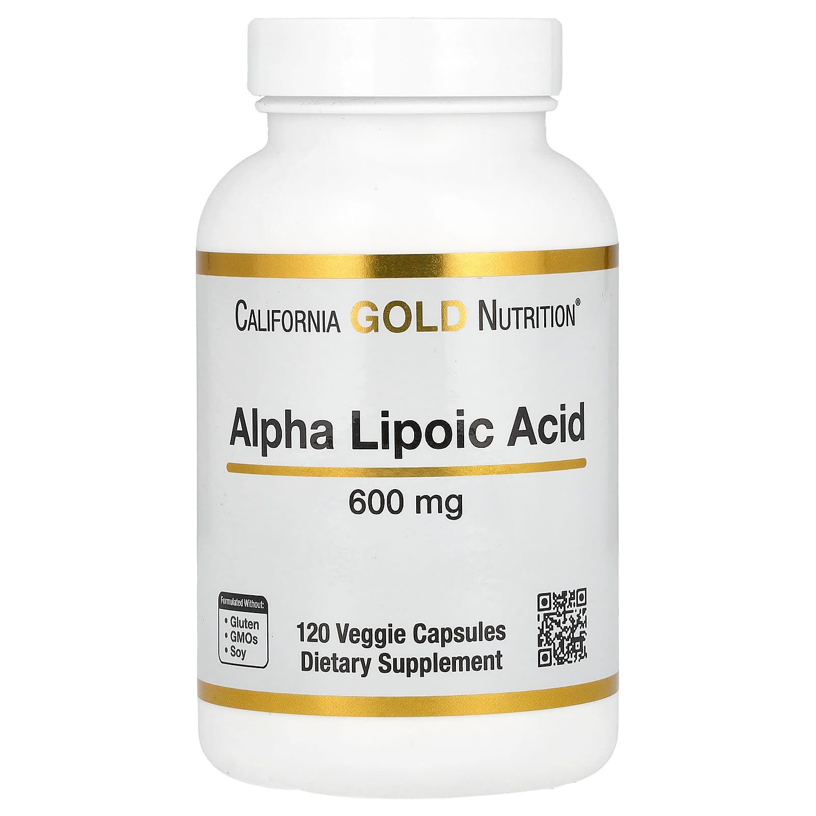 California Gold Nutrition, Ácido Tióctico, 600 mg, 120 Cápsulas Vegetais
