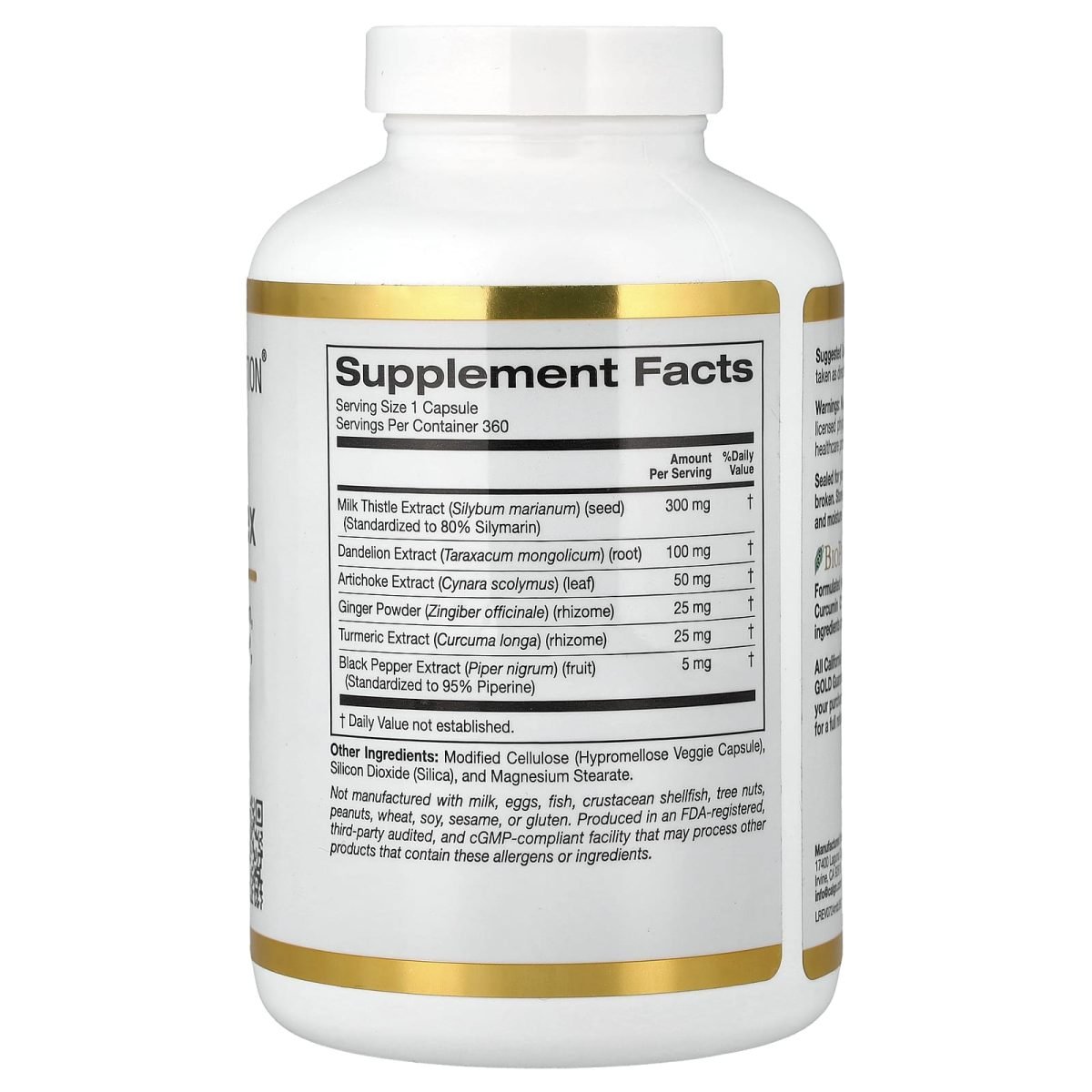 California Gold Nutrition, Silymarin Complex, 360 Veggie Capsules, foto 2