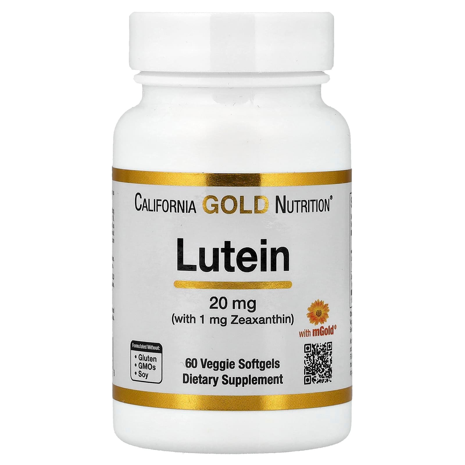 California Gold Nutrition, Luteína com Zeaxantina de Extrato de Calêndula, 60 Cápsulas Softgel Vegetais