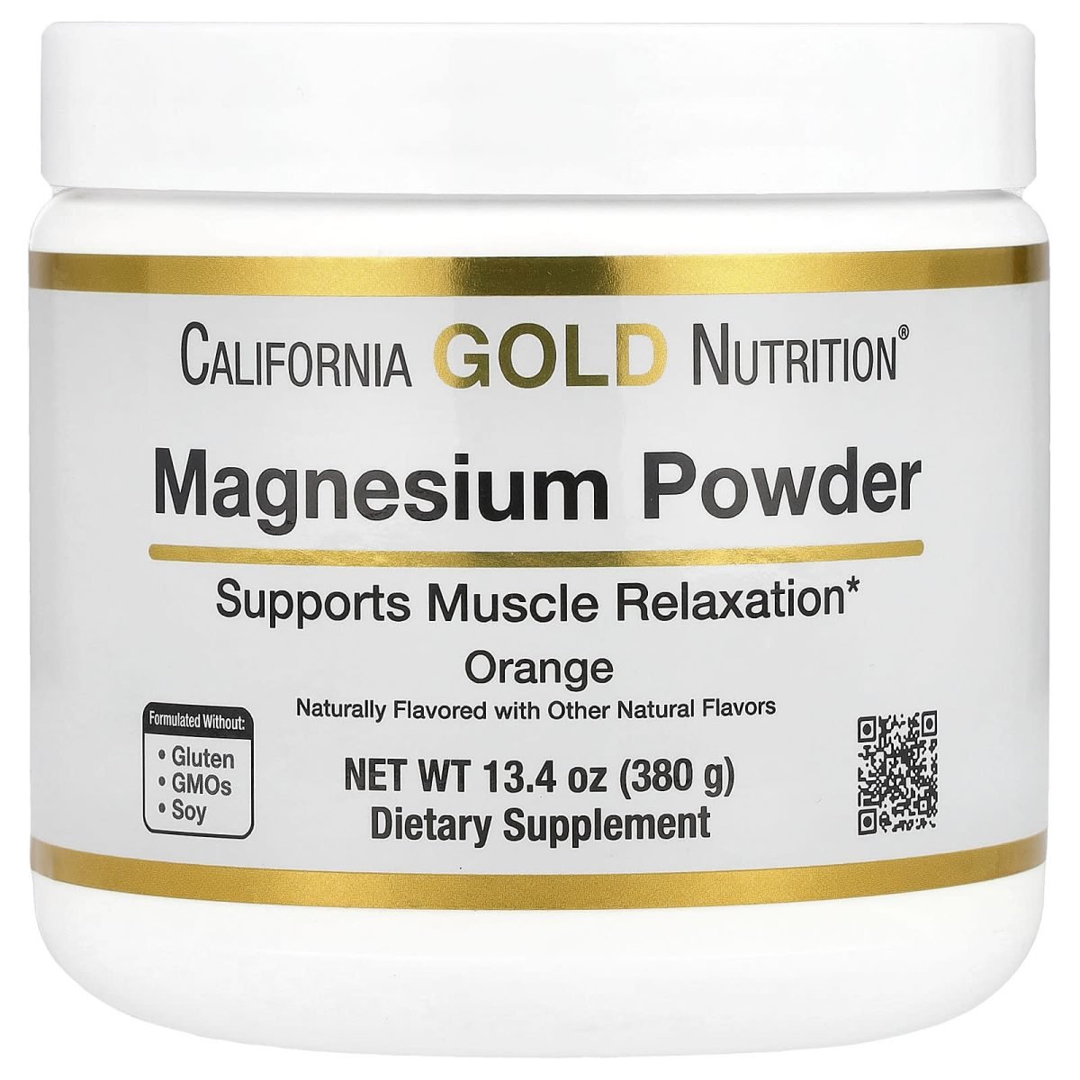 California Gold Nutrition, Bebida de Magnésio em Pó, Orange, 380 g (13,4 oz)