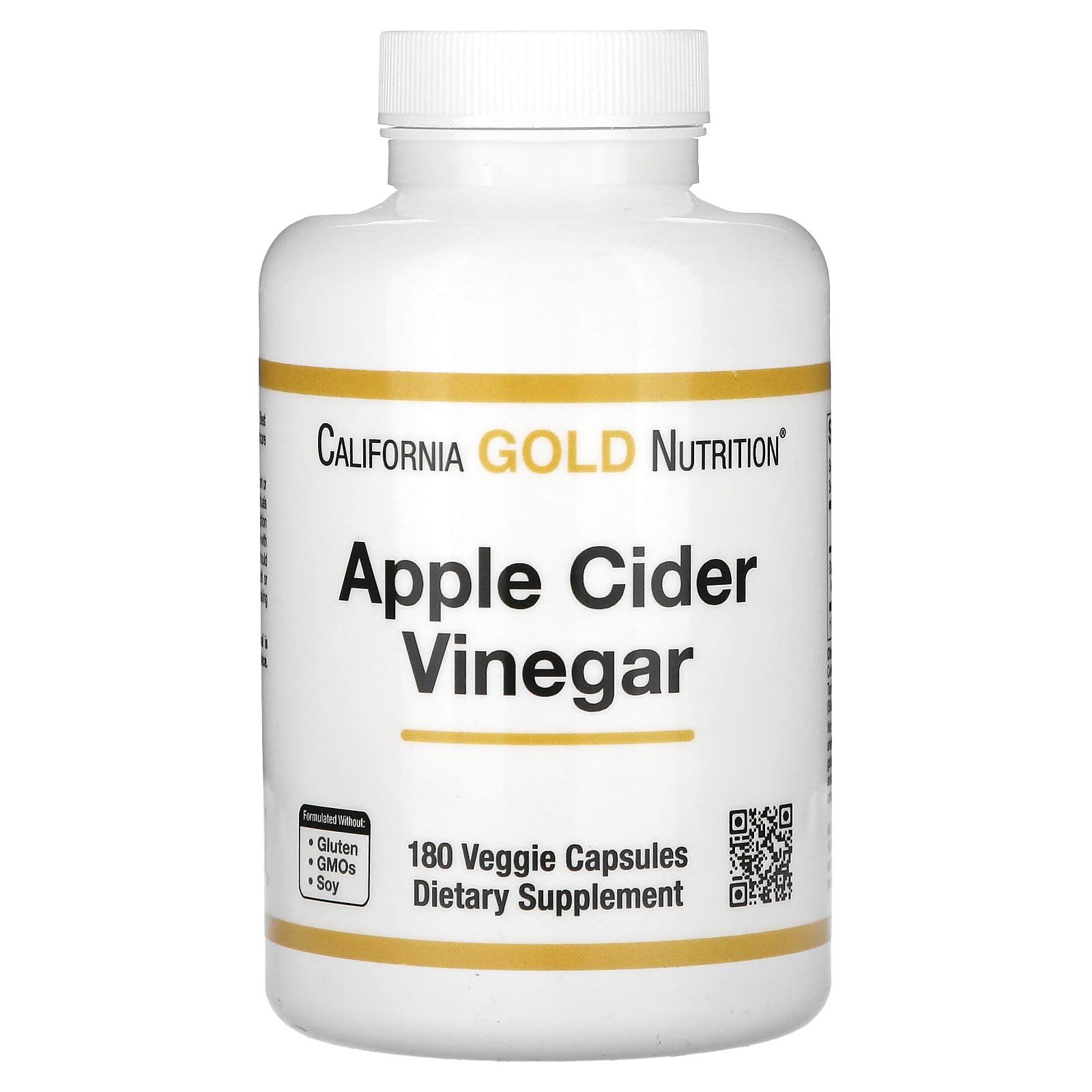 California Gold Nutrition, Vinagre de Sidra de Maçã, 180 Cápsulas Vegetais (450 mg por Cápsula)