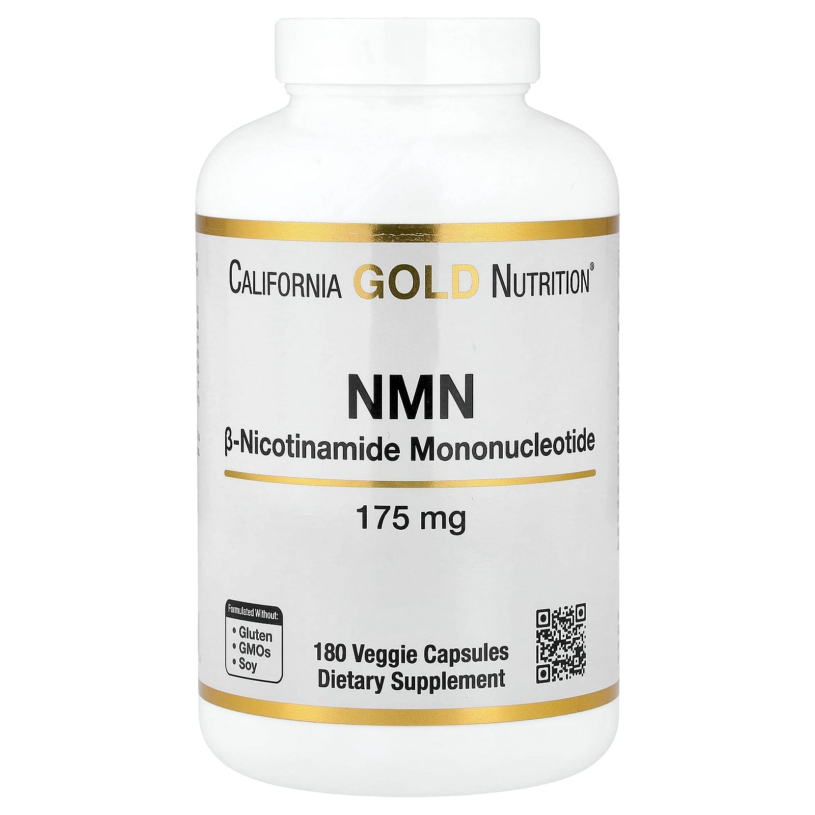 California Gold Nutrition, NMN, 175 mg, 180 Cápsulas Vegetais