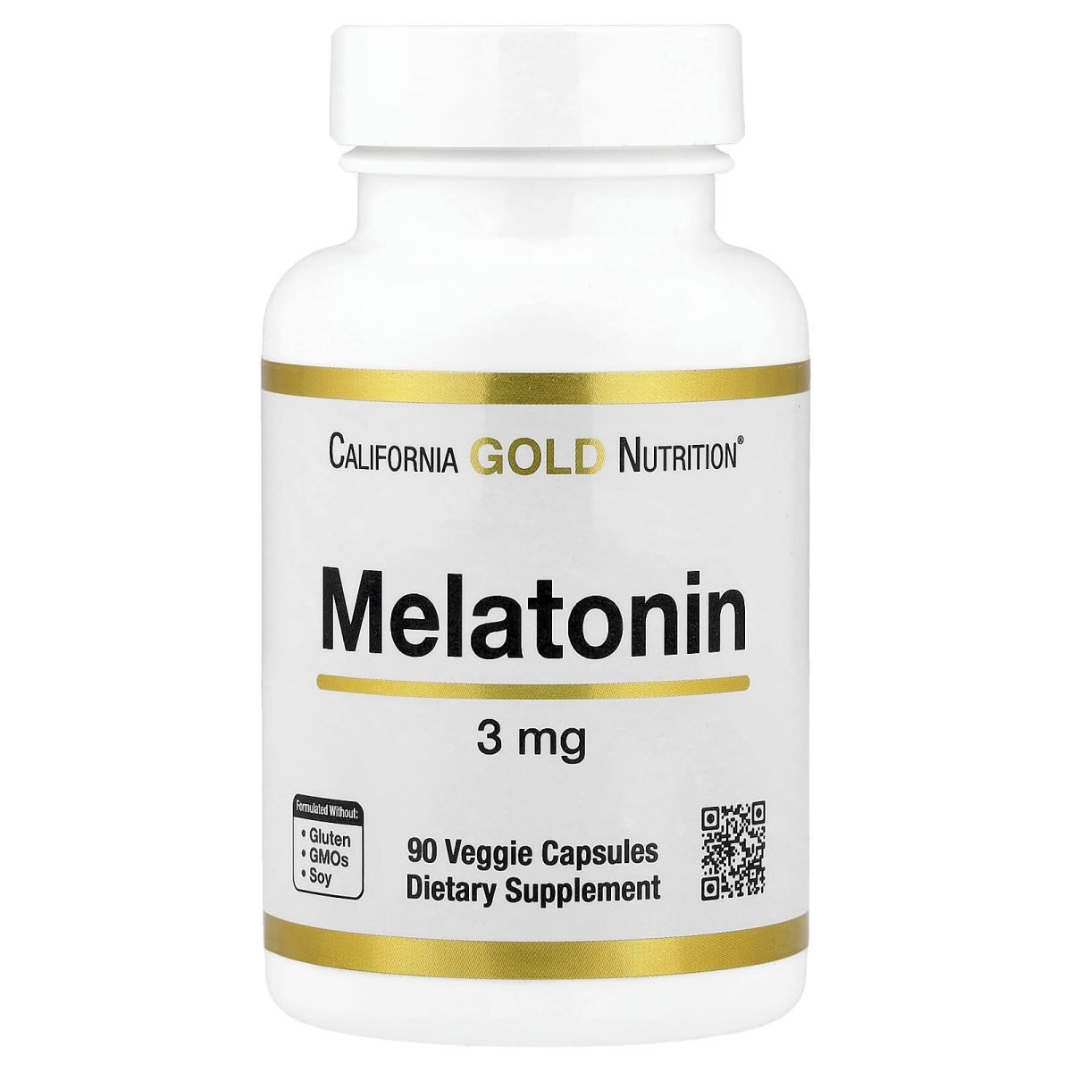 California Gold Nutrition, Melatonin, 3 mg, 90 Veggie Capsules