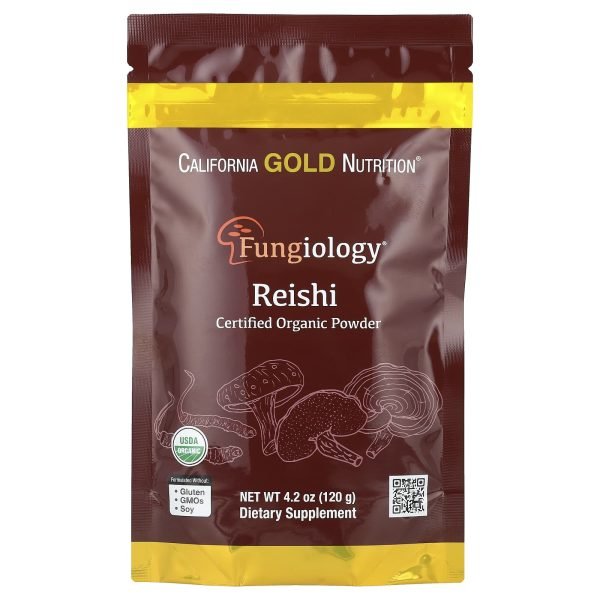 California Gold Nutrition, Fungiology®, Reishi Orgânico Certificado em Pó, 120 g (4,2 oz)