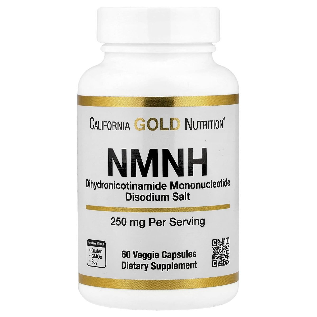 California Gold Nutrition, NMNH, 250 mg, 60 Cápsulas Vegetais