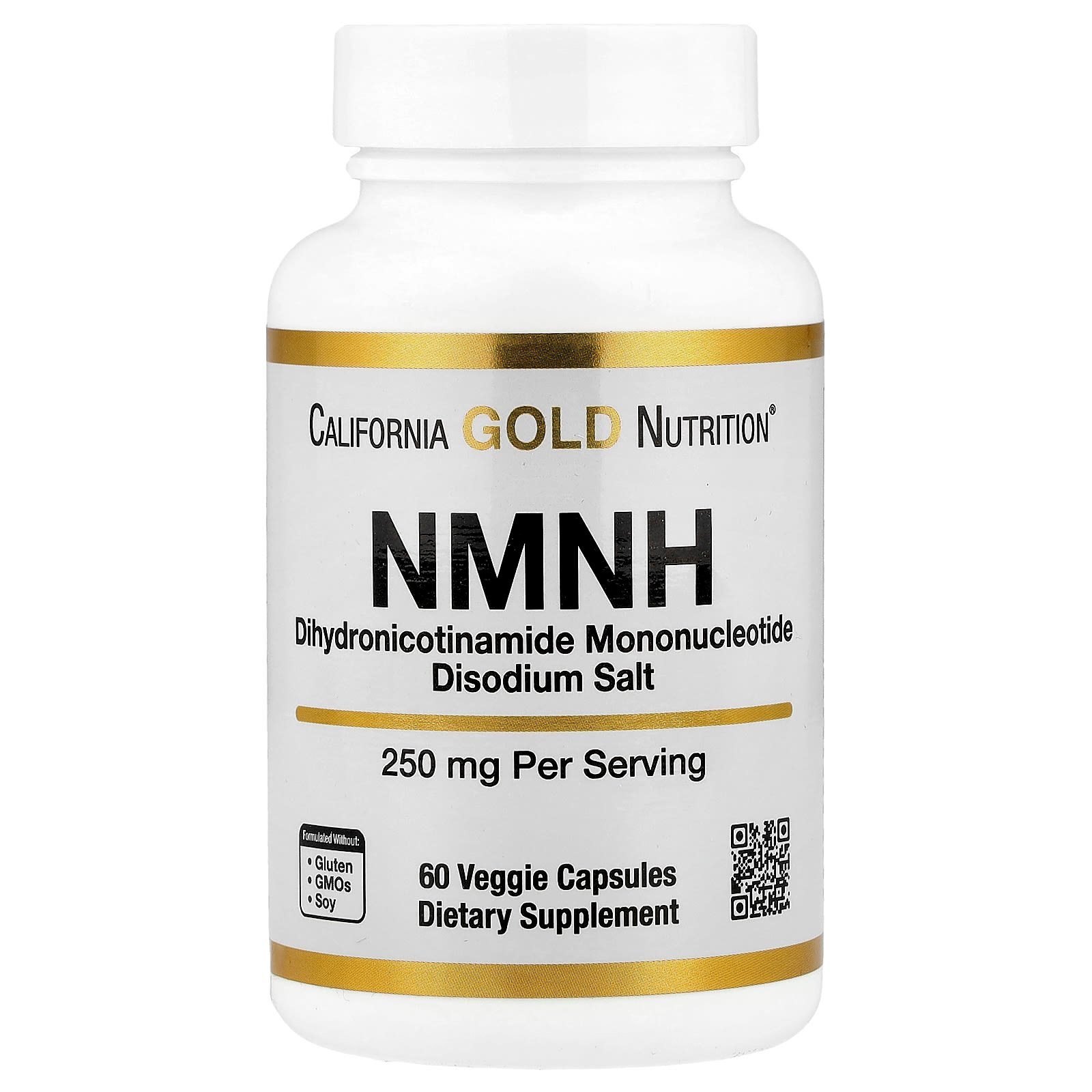 California Gold Nutrition, NMNH, 250 mg, 60 Cápsulas Vegetais