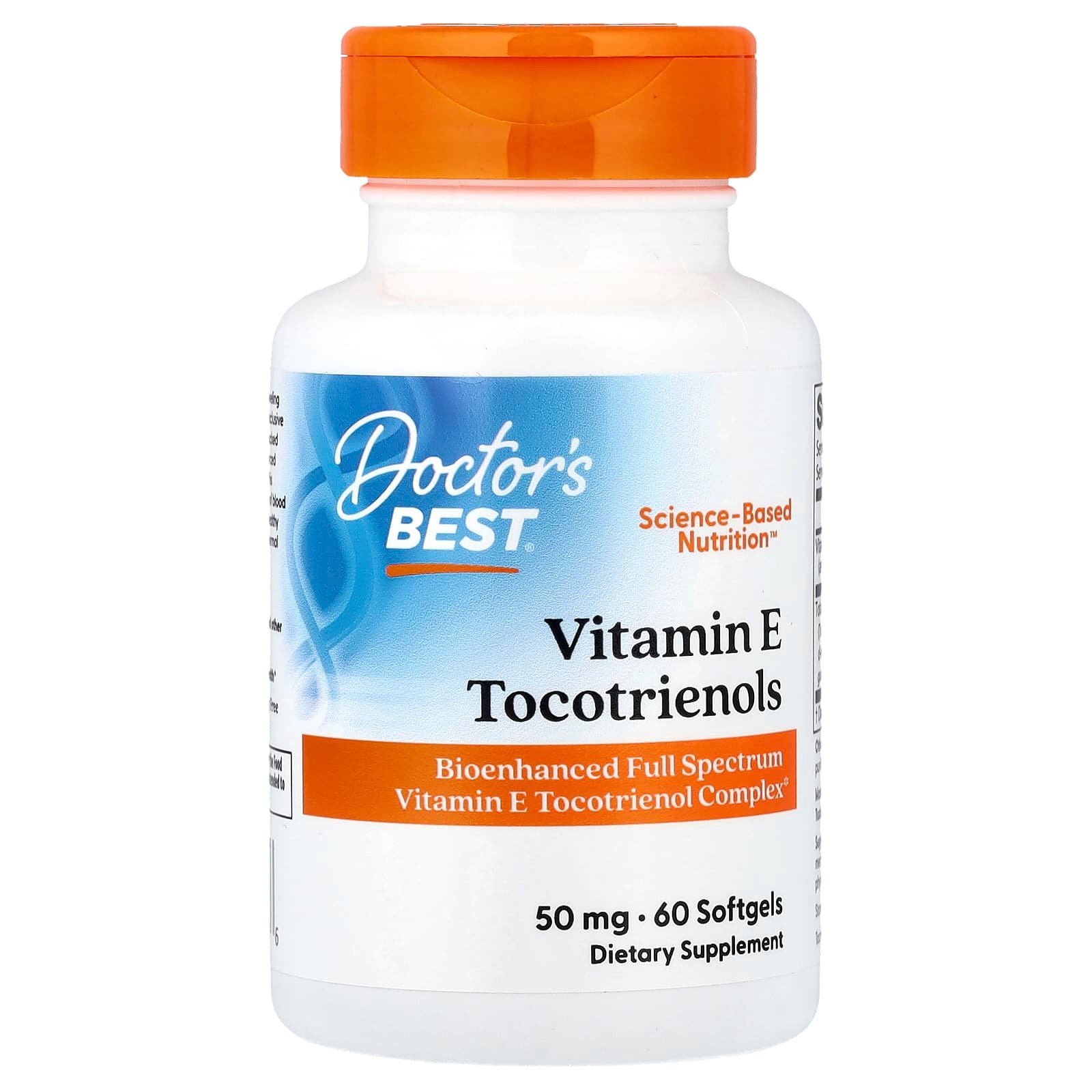 Doctor's Best, Vitamina E e Tocotrienóis, 60 Cápsulas Softgel