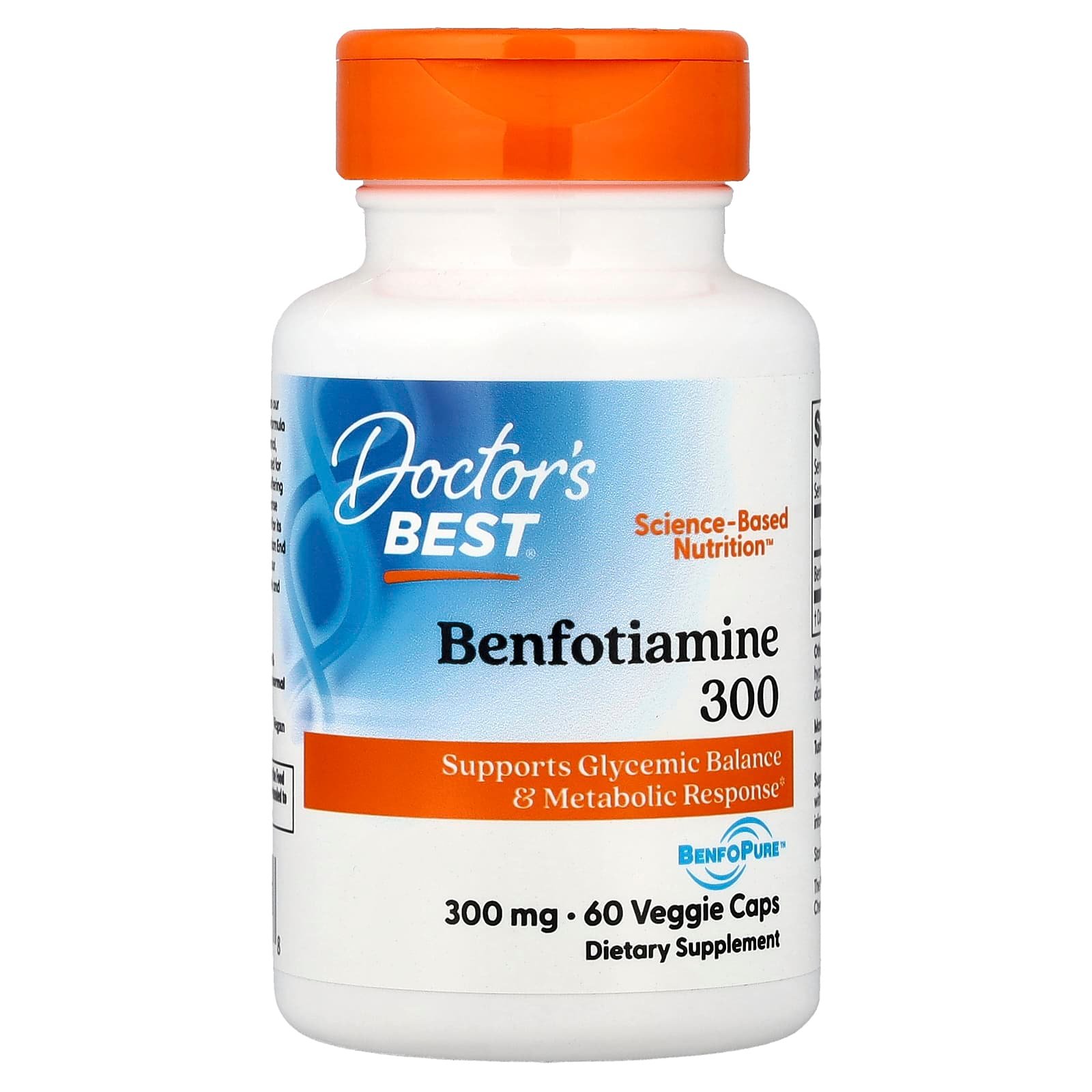 Doctor's Best, Benfotiamina 300, 300 mg, 60 Cápsulas Vegetais