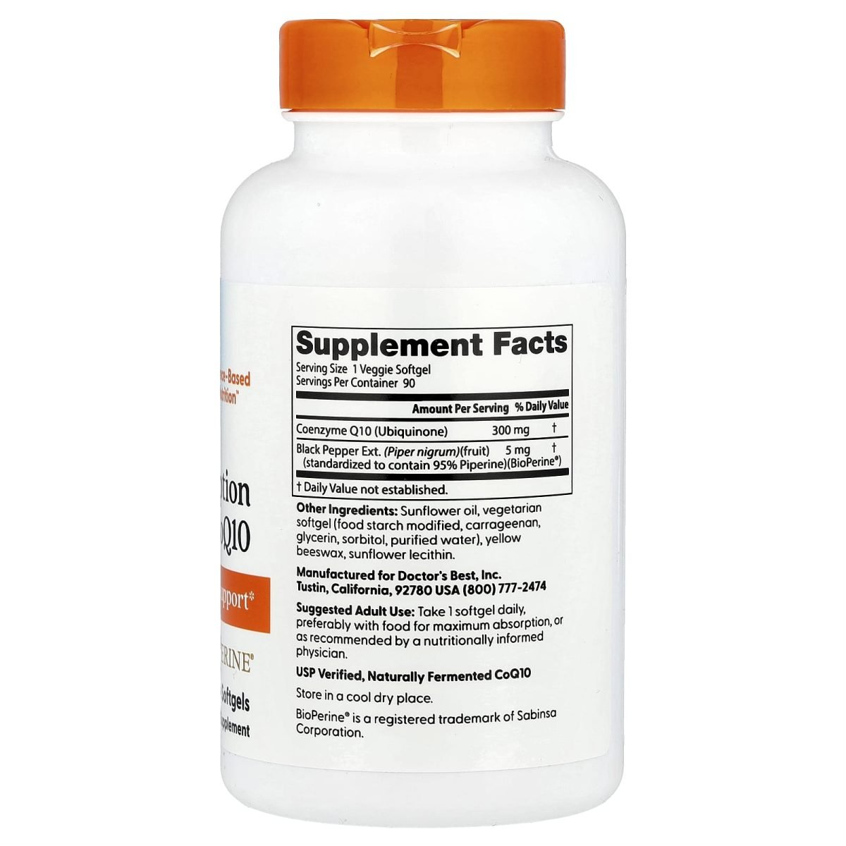 Doctor's Best, High Absorption CoQ10, 300 mg, 90 Veggie Softgels, foto 2