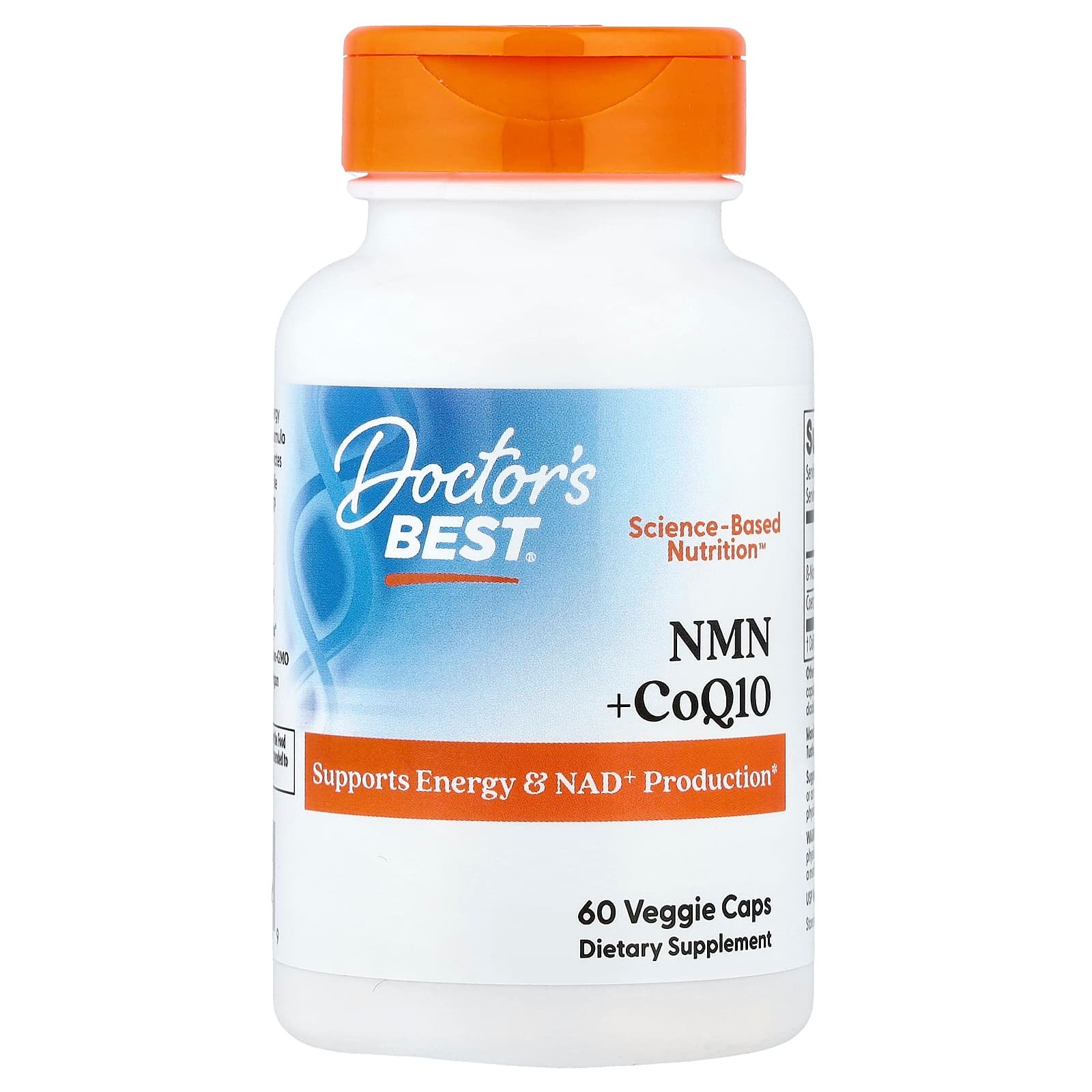 Doctor's Best, NMN + CoQ10, 60 Cápsulas Vegetais