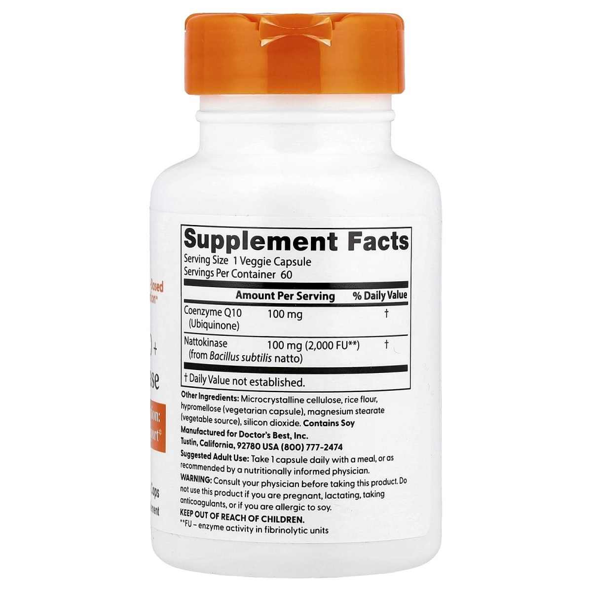 Doctor's Best, CoQ10 + Nattoquinase, 60 Cápsulas Vegetais, foto 2