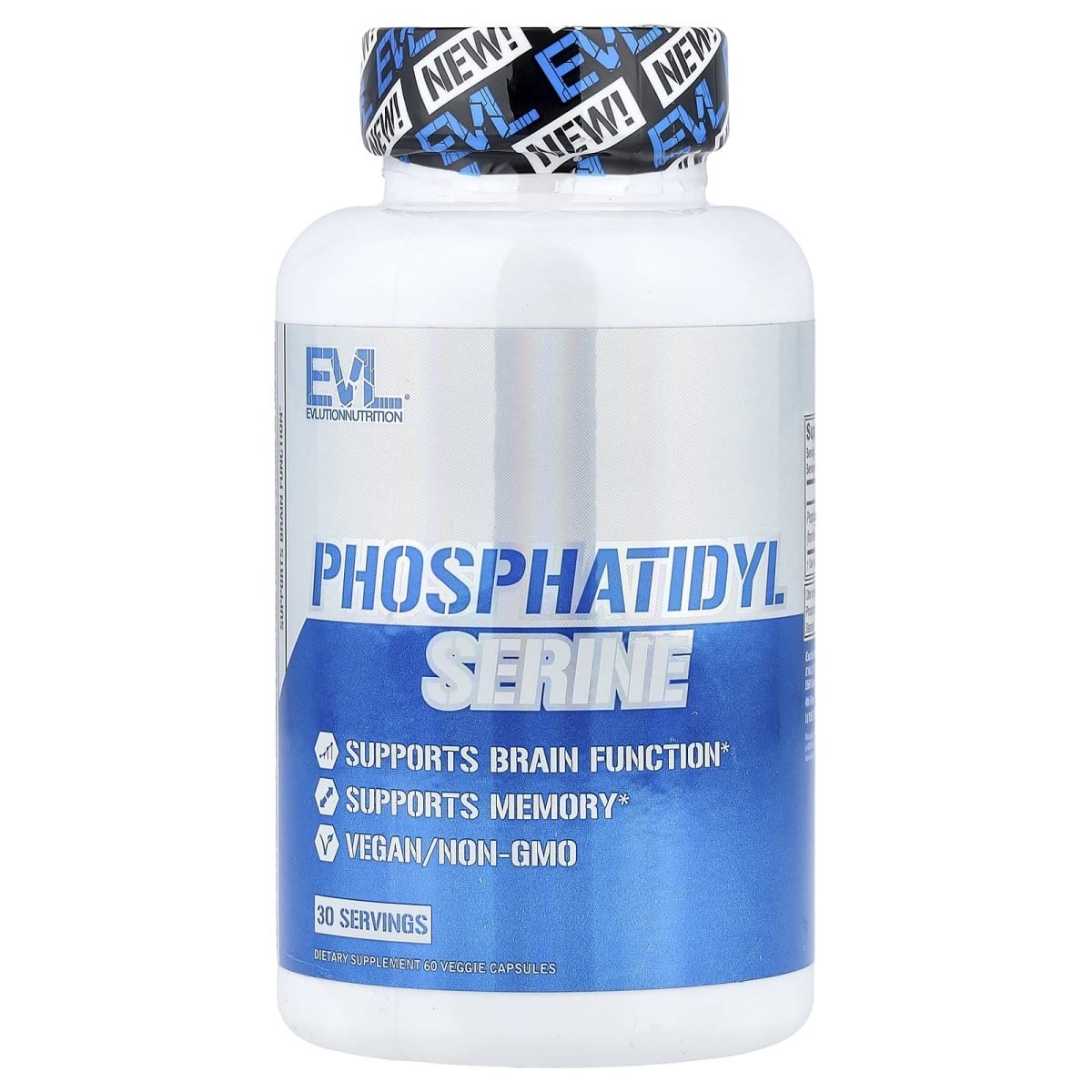 EVLution Nutrition, Fosfatidilserina, 60 Cápsulas Vegetais (150 mg por Cápsula)