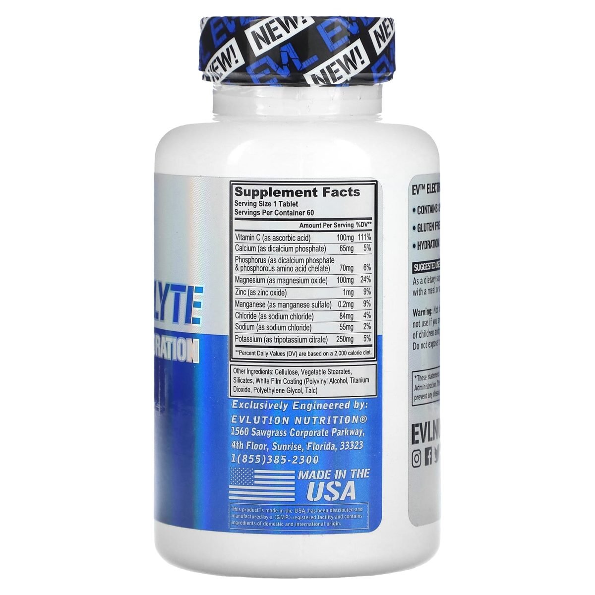 EVLution Nutrition, Hidratação Volumizante de Eletrólitos, 60 Comprimidos, foto 2