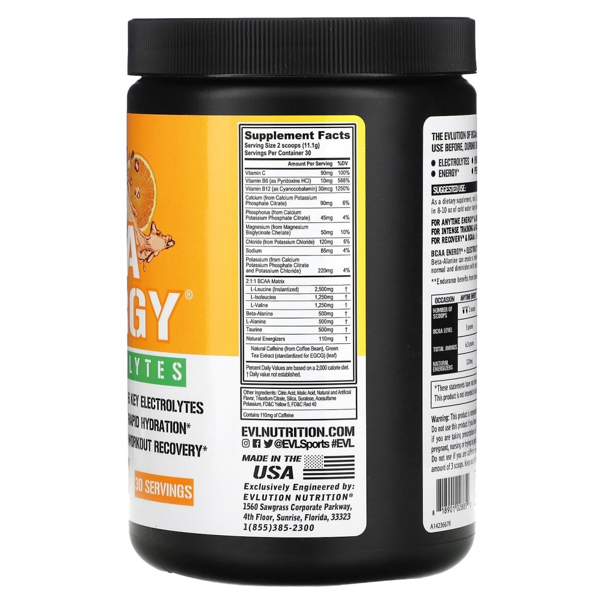 EVLution Nutrition, BCAA Energy® + Eletrólitos, Orange Mango, 333 g (11,7 oz), foto 2